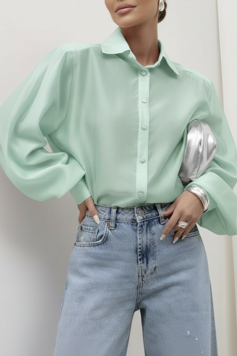 Дамска риза MIRELZENA MINT, Цвят: мента, IVET.BG - Твоят онлайн бутик.