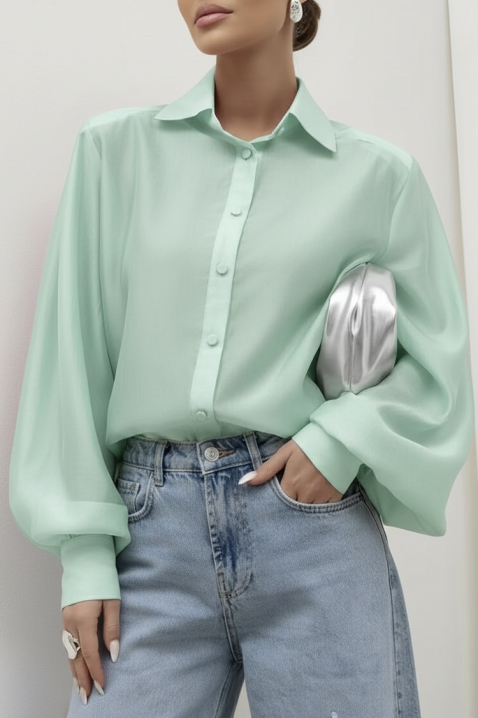 Дамска риза MIRELZENA MINT, Цвят: мента, IVET.BG - Твоят онлайн бутик.