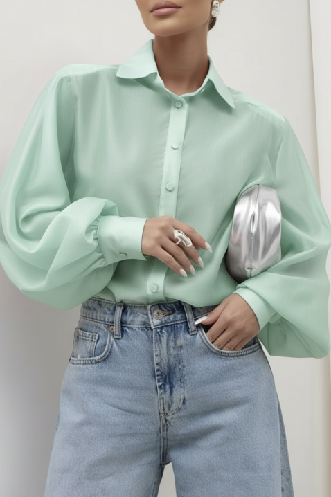 Дамска риза MIRELZENA MINT, Цвят: мента, IVET.BG - Твоят онлайн бутик.