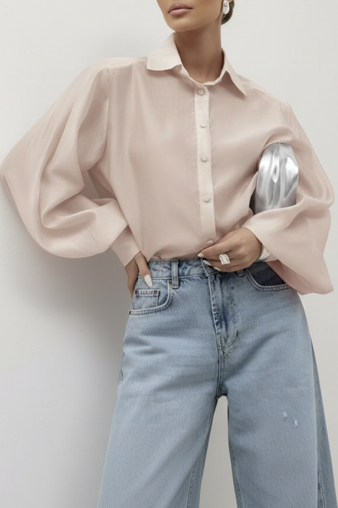 Дамска риза MIRELZENA BEIGE, Цвят: беж, IVET.BG - Твоят онлайн бутик.