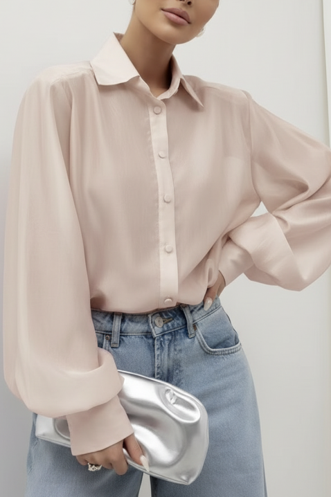 Дамска риза MIRELZENA BEIGE, Цвят: беж, IVET.BG - Твоят онлайн бутик.