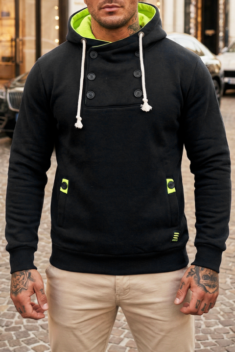 Мъжки суичър BOLTONO BLACK, Цвят: черен, IVET.BG - Твоят онлайн бутик.