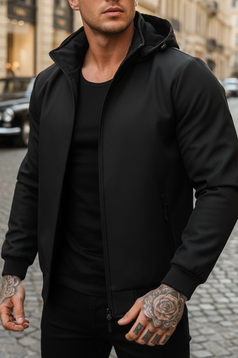 Мъжко яке ROBIKO BLACK, Цвят: черен, IVET.BG - Твоят онлайн бутик.