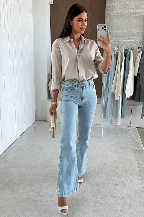 Дамска риза NIOGELTA BEIGE, Цвят: беж, IVET.BG - Твоят онлайн бутик.