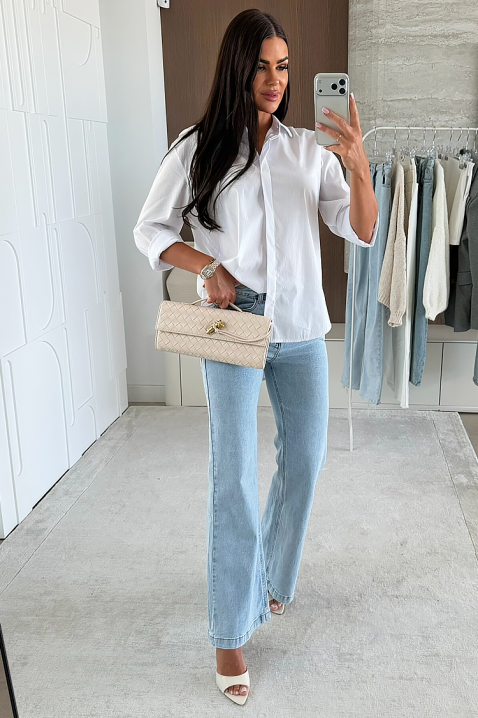 Дамска риза NIOGELTA WHITE, Цвят: бял, IVET.BG - Твоят онлайн бутик.