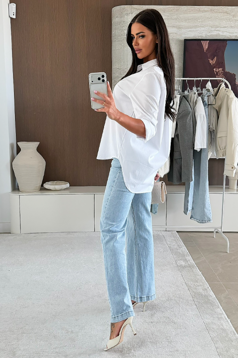 Дамска риза NIOGELTA WHITE, Цвят: бял, IVET.BG - Твоят онлайн бутик.