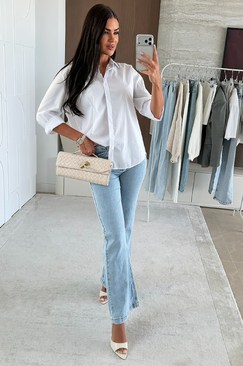 Дамска риза NIOGELTA WHITE, Цвят: бял, IVET.BG - Твоят онлайн бутик.