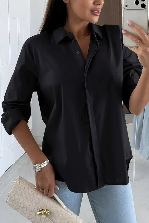 Дамска риза NIOGELTA BLACK, Цвят: черен, IVET.BG - Твоят онлайн бутик.