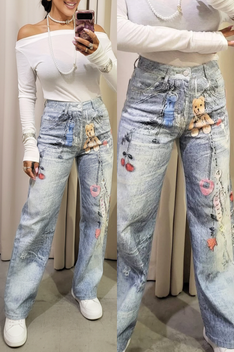 Дънки ATRAKCILA, Цвят: светлосин, IVET.BG - Твоят онлайн бутик.