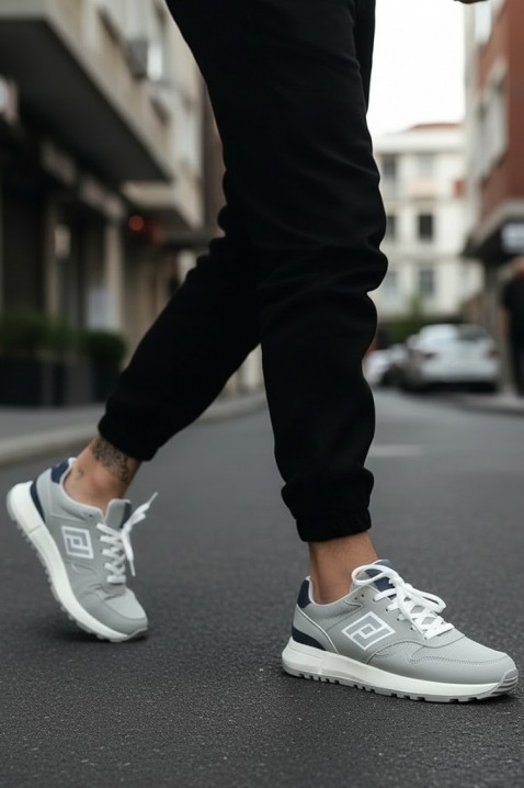 Мъжки маратонки TELFORO GREY, Цвят: сив, IVET.BG - Твоят онлайн бутик.