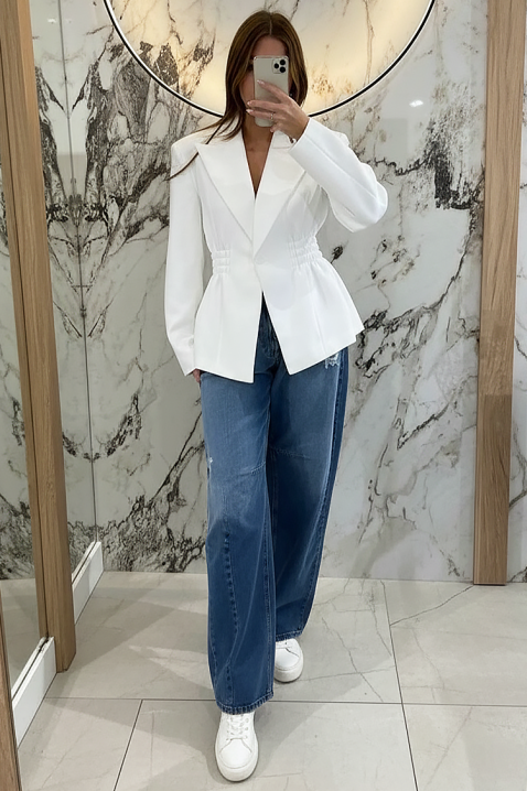 Сако VITALZA WHITE, Цвят: бял, IVET.BG - Твоят онлайн бутик.