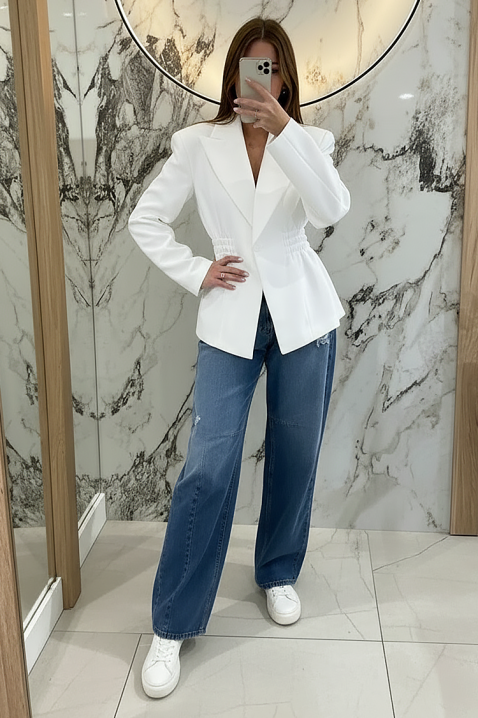 Сако VITALZA WHITE, Цвят: бял, IVET.BG - Твоят онлайн бутик.