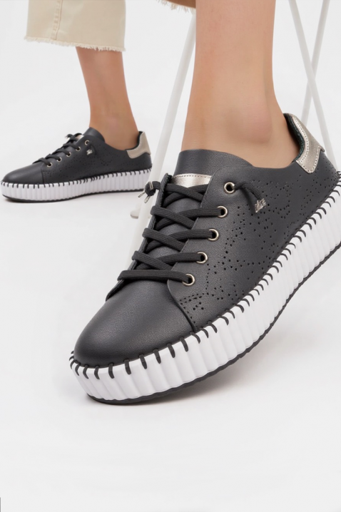 Дамски кецове BLONENDA BLACK, Цвят: черен, IVET.BG - Твоят онлайн бутик.