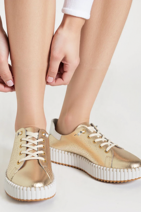 Дамски кецове BLONENDA GOLDEN, Цвят: златен, IVET.BG - Твоят онлайн бутик.