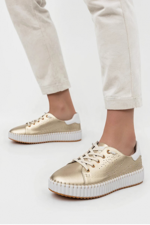 Дамски кецове BLONENDA GOLDEN, Цвят: златен, IVET.BG - Твоят онлайн бутик.