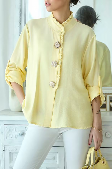 Дамска риза LARVOLDA YELLOW, Цвят: жълт, IVET.BG - Твоят онлайн бутик.