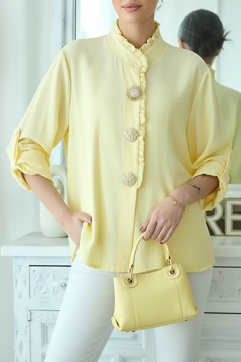 Дамска риза LARVOLDA YELLOW, Цвят: жълт, IVET.BG - Твоят онлайн бутик.