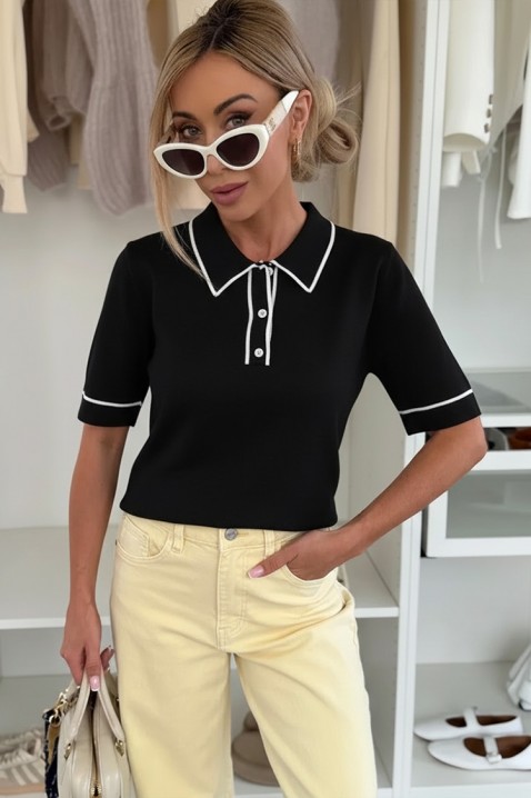 Тениска VIMROLZA BLACK, Цвят: черен, IVET.BG - Твоят онлайн бутик.