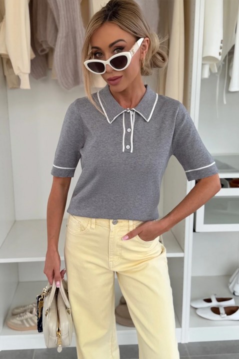 Тениска VIMROLZA GREY, Цвят: сив, IVET.BG - Твоят онлайн бутик.