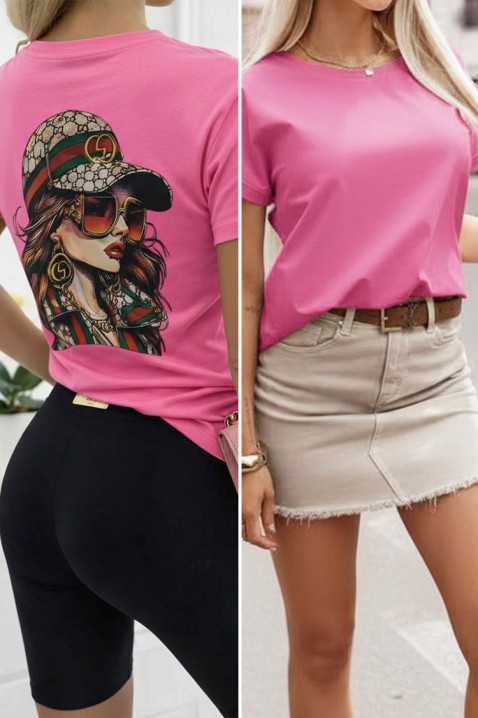 Тениска ZLORENDA PINK, Цвят: розов, IVET.BG - Твоят онлайн бутик.