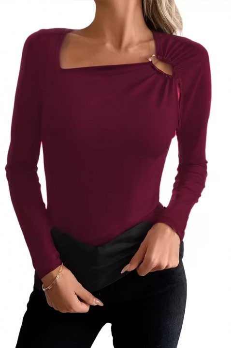 Дамска блуза ZENDILZA, Цвят: бордо, IVET.BG - Твоят онлайн бутик.