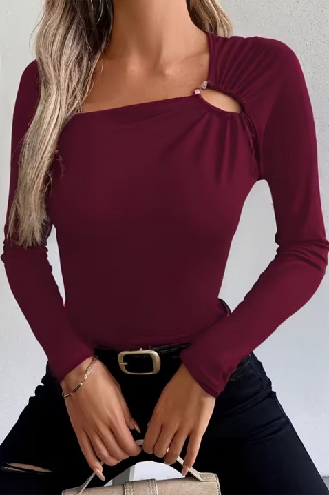 Дамска блуза ZENDILZA, Цвят: бордо, IVET.BG - Твоят онлайн бутик.