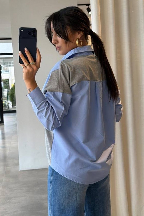 Дамска риза ODILZA, Цвят: светлосин, IVET.BG - Твоят онлайн бутик.