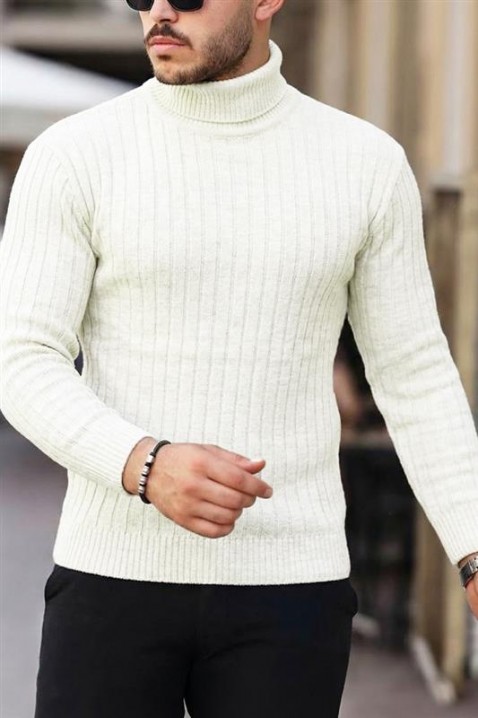 Мъжки пуловер RACHERO ECRU, Цвят: екрю, IVET.BG - Твоят онлайн бутик.