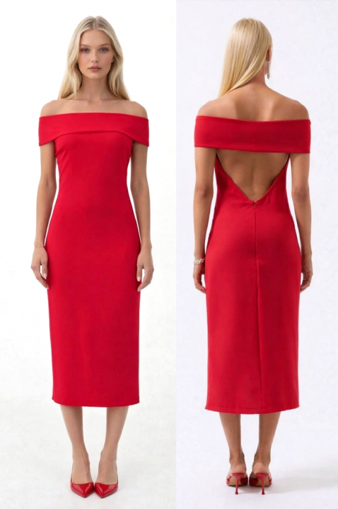 Рокля CHERZILA, Цвят: червен, IVET.BG - Твоят онлайн бутик.