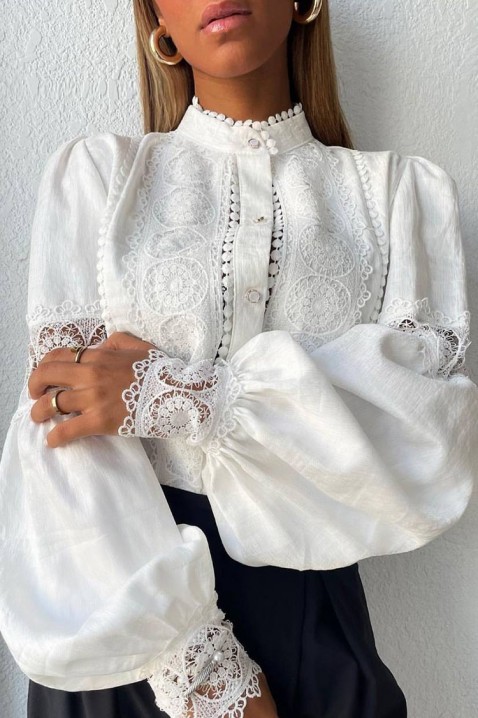 Дамска риза MARTEMONA WHITE, Цвят: бял, IVET.BG - Твоят онлайн бутик.