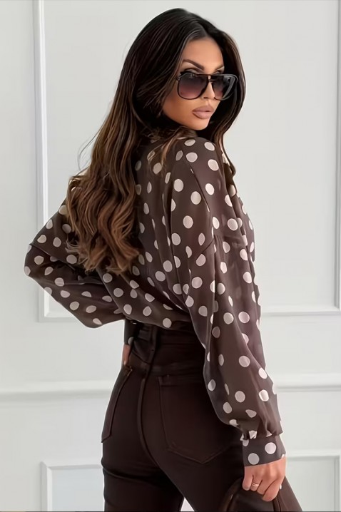 Дамска риза TOPRENA, Цвят: кафяв, IVET.BG - Твоят онлайн бутик.