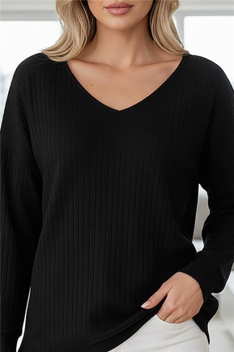 Дамска блуза ERMOLTA BLACK, Цвят: черен, IVET.BG - Твоят онлайн бутик.