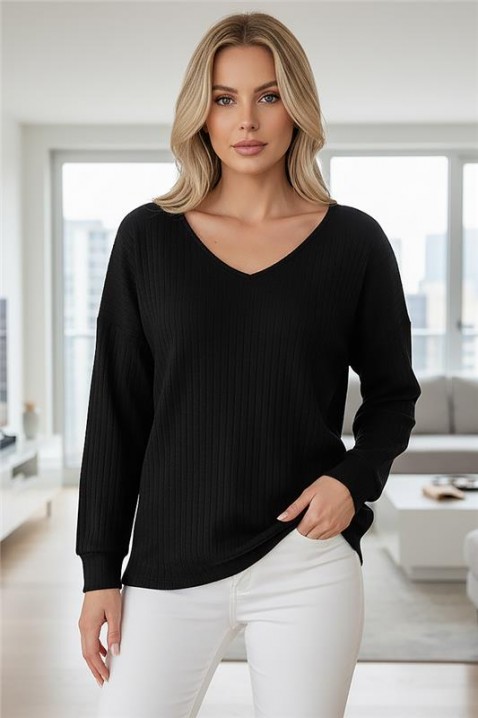 Дамска блуза ERMOLTA BLACK, Цвят: черен, IVET.BG - Твоят онлайн бутик.