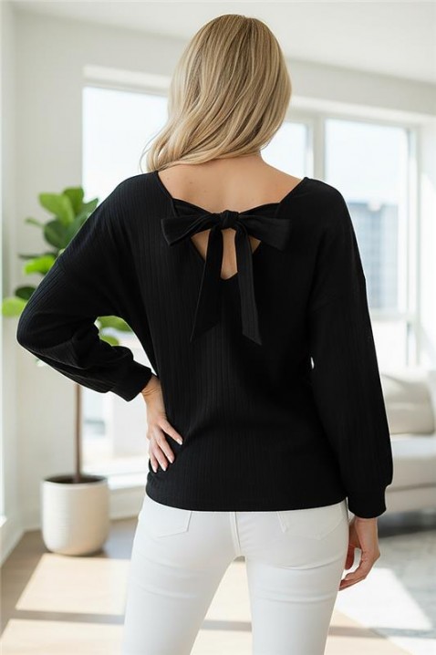 Дамска блуза ERMOLTA BLACK, Цвят: черен, IVET.BG - Твоят онлайн бутик.