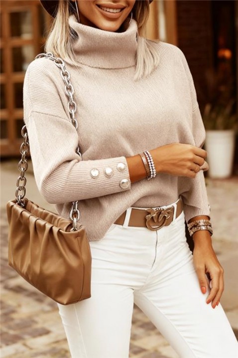 Пуловер DRALONDA BEIGE, Цвят: беж, IVET.BG - Твоят онлайн бутик.