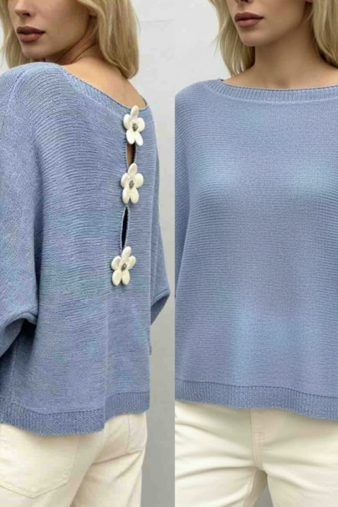 Пуловер DARVOLA SKY, Цвят: светлосин, IVET.BG - Твоят онлайн бутик.