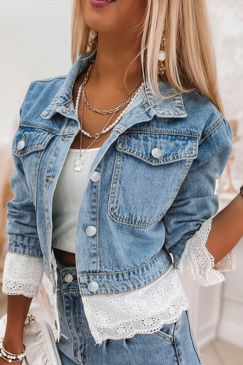 Дънково яке GEZELINDA, Цвят: светлосин, IVET.BG - Твоят онлайн бутик.