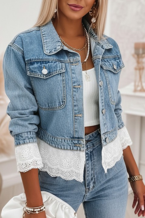 Дънково яке GEZELINDA, Цвят: светлосин, IVET.BG - Твоят онлайн бутик.