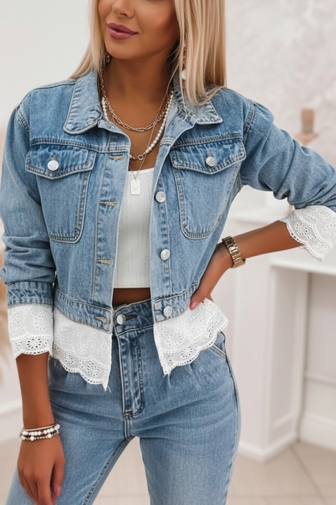 Дънково яке GEZELINDA, Цвят: светлосин, IVET.BG - Твоят онлайн бутик.