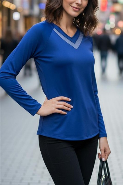 Дамска блуза RIONELDA BLUE, Цвят: син, IVET.BG - Твоят онлайн бутик.