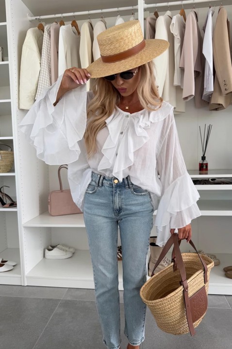 Дамска риза VOLELANDA WHITE, Цвят: бял, IVET.BG - Твоят онлайн бутик.