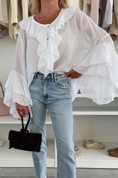 Дамска риза VOLELANDA WHITE, Цвят: бял, IVET.BG - Твоят онлайн бутик.