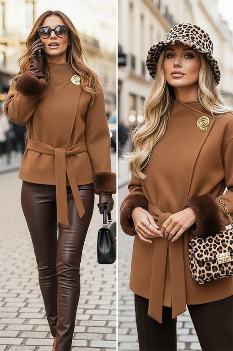 Палто BLOFLINDA BROWN, Цвят: кафяв, IVET.BG - Твоят онлайн бутик.