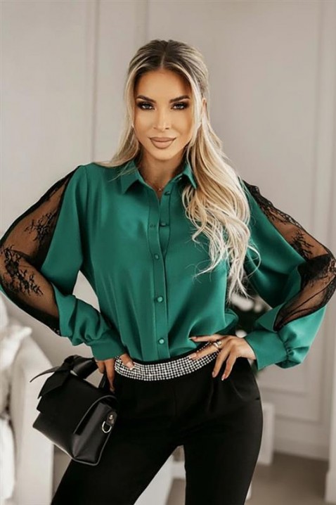 Дамска риза ANBIONA GREEN, Цвят: зелен, IVET.BG - Твоят онлайн бутик.