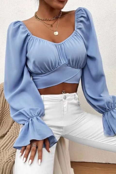 Дамска блуза LORFEZA, Цвят: светлосин, IVET.BG - Твоят онлайн бутик.