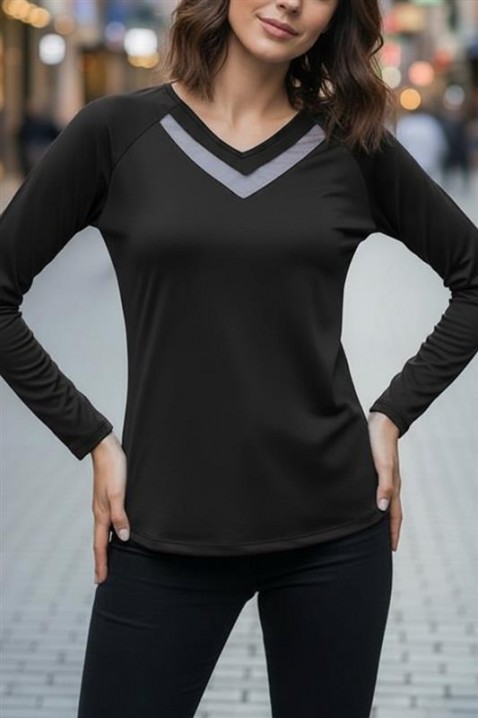 Дамска блуза RIONELDA BLACK, Цвят: черен, IVET.BG - Твоят онлайн бутик.