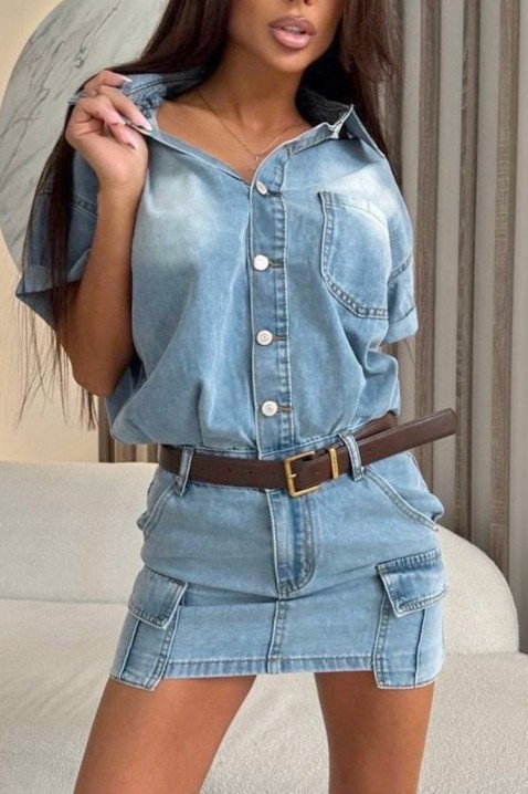 Рокля NEBRALENDA, Цвят: светлосин, IVET.BG - Твоят онлайн бутик.