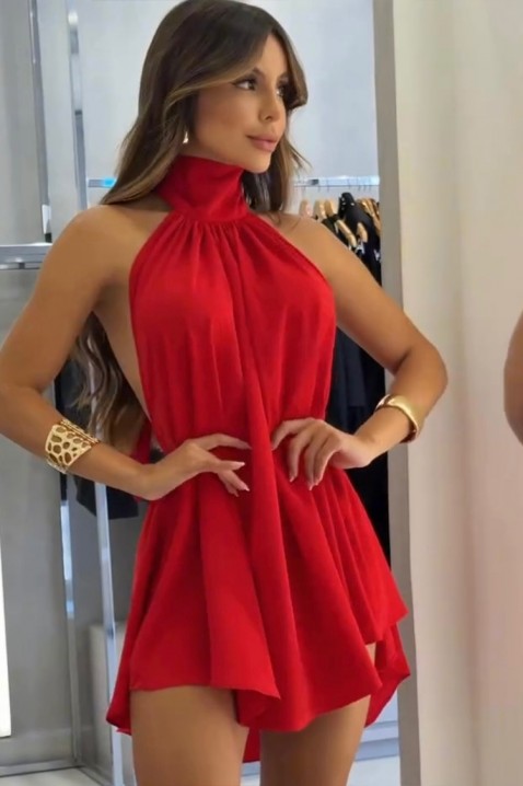 Рокля ESMERALZA, Цвят: червен, IVET.BG - Твоят онлайн бутик.