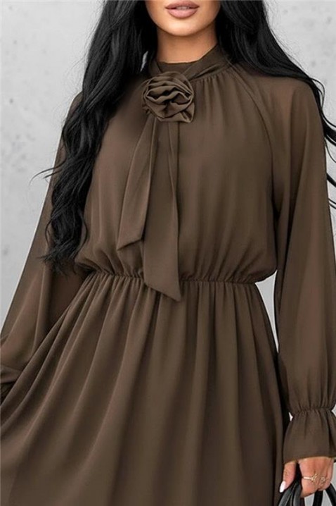 Рокля BONSIANA BROWN, Цвят: кафяв, IVET.BG - Твоят онлайн бутик.