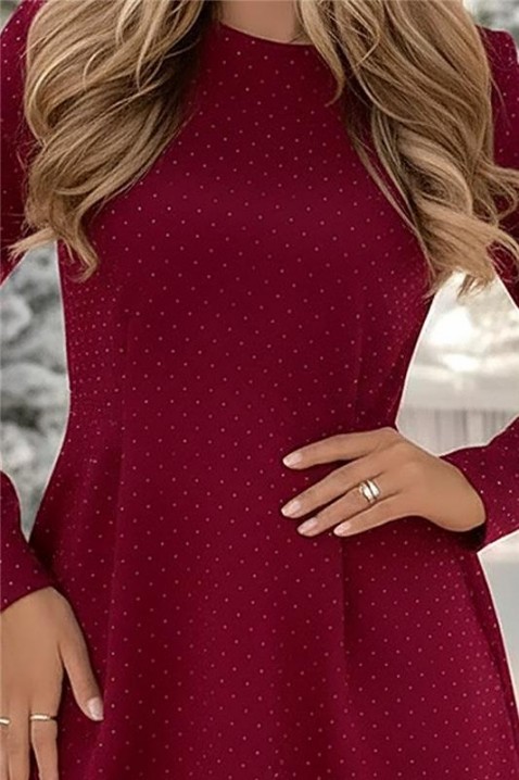 Рокля DERITONA BORDO, Цвят: бордо, IVET.BG - Твоят онлайн бутик.